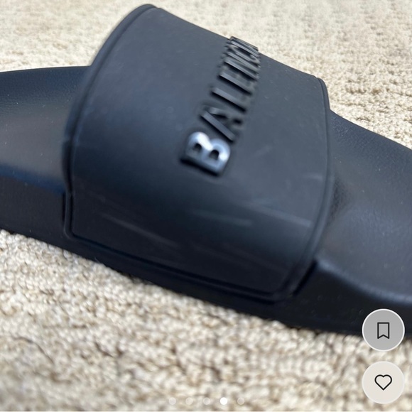 Balenciaga Black Logo Pool Slides - Women’s US 6 - Picture 4 of 5